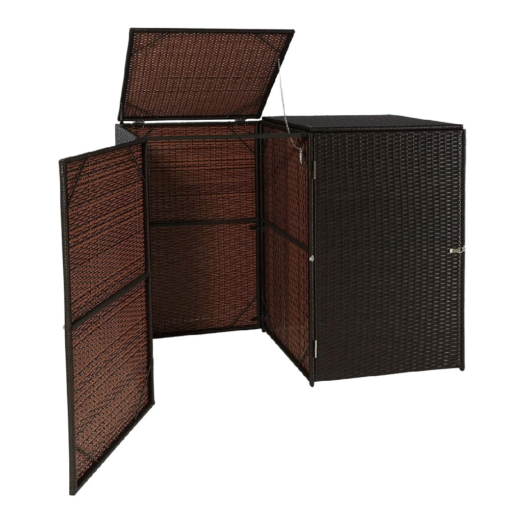 Coffre de rangement pour extérieur en résine tressée - 80 x 80 x 80